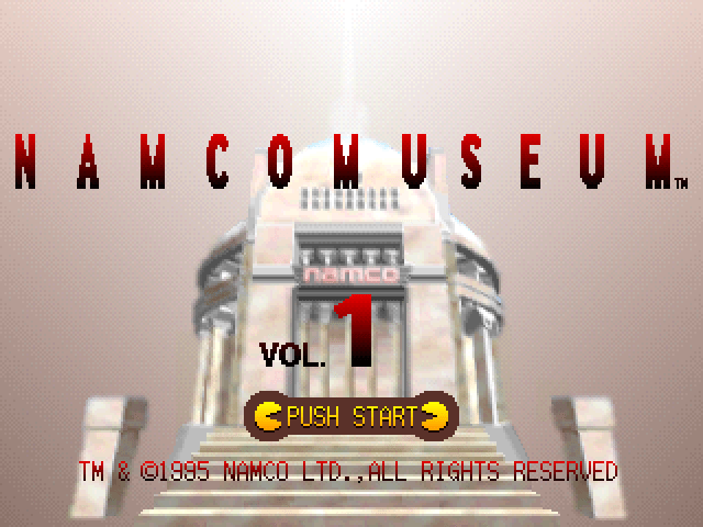Namco Museum Vol. 1 title screen for Playstation